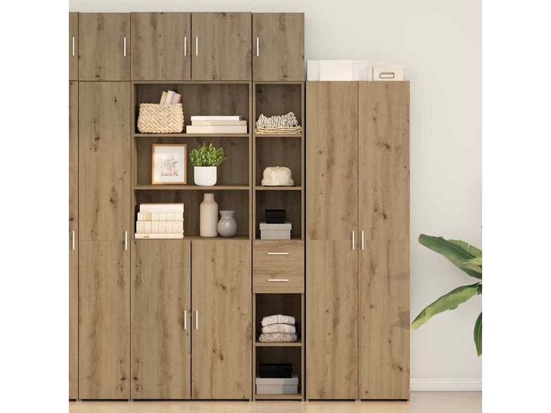  Meuble de rangement | armoire de rangement 2 pc chêne artisanal 30 x 42,5 x 225 cm  - Conforama B