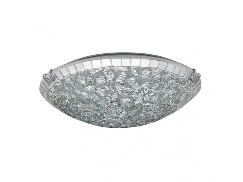  Fabrilamp tenor plafonnier rond mosaïque 3 x e27, finition chromée, ø 40 cm 177584020 - Conforama C