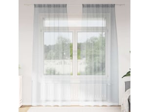 Lot de 2 rideaux en voile, voilage gris foncé 245 x 140 cm polyester cf43929