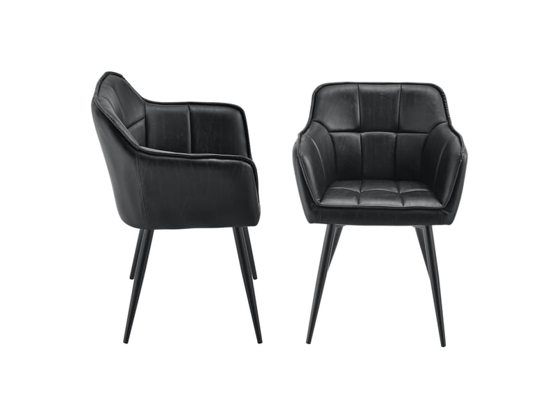  Lot de 2 chaises de salle à manger birmingham 82 x 60 x 59 cm noir [en.casa] Birmingham - Conforama A