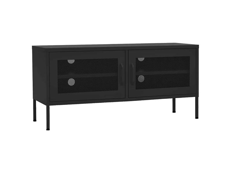  Meuble tv - banc tv - meuble de rangement noir 105x35x50 cm acier  - Conforama A