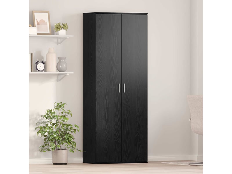  Haut armoire, meuble de rangement salon 70 x 33,5 x 180 cm bois d'ingénierie chêne noir  - Conforama B