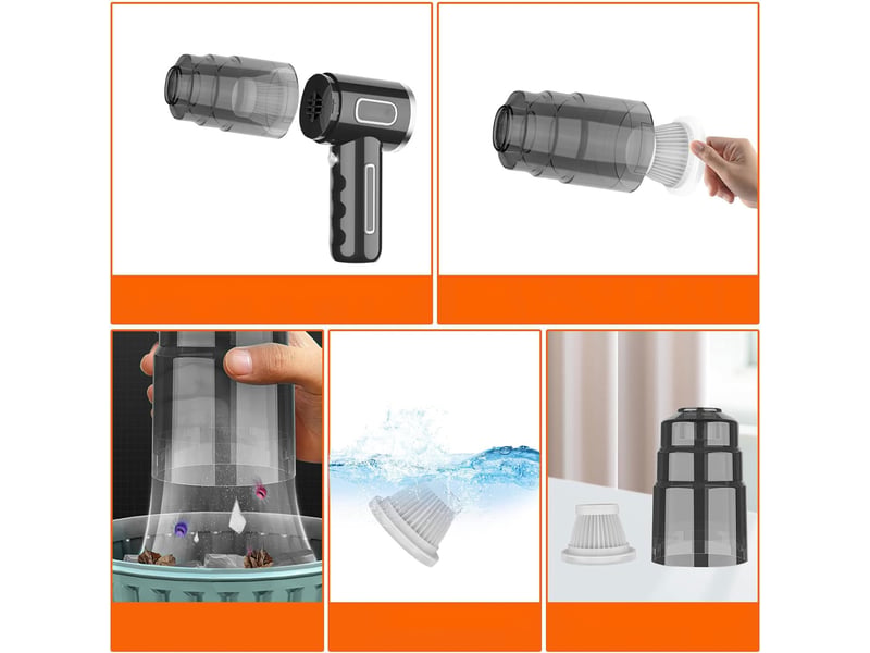 Aspirateur à main sans fil 3500 pa double usage voiture et maison abs noir chicfurn - Conforama E