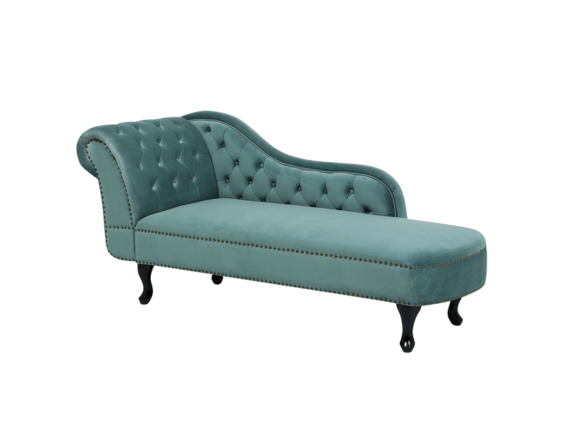 Chaise longue côté gauche nimes velours vert menthe  - Conforama D