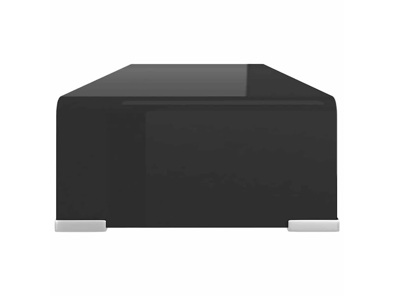  Meuble tv - banc tv - meuble de rangementsupport pour moniteur 60x25x11 cm verre noir  - Conforama D