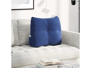 Coussin de dos, coussin de dossier bleu police 60 x 24 x 50 cm velours cf54570