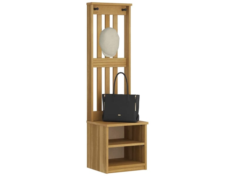 Porte manteau couloir sandnes 45x40x159,5 cm bois massif pin shl81740 - Conforama D