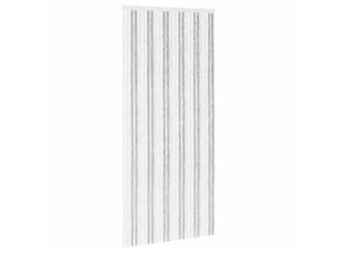 Rideau anti-insectes, moustiquaire en chenille gris clair et blanc cf43436