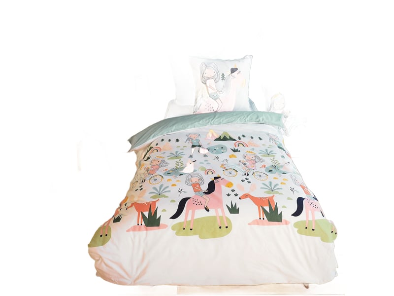  Parure de lit enfant 140x200 cm coton bci tess rando PD23211 - Conforama A