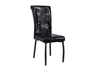Lot de 2 chaises de salle à manger,61,5x42x101 cm,style vintage,pvc,noir