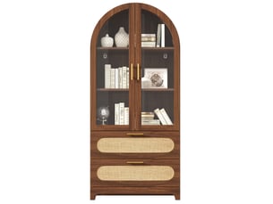 Vitrine coloris bois foncé 3 étagère(s) - 80 cmx175 cm