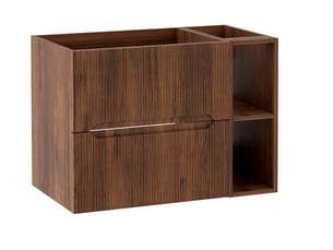 Meuble sous vasque suspendu avec étagère 2t novo l.80 cm effet noyer warmia