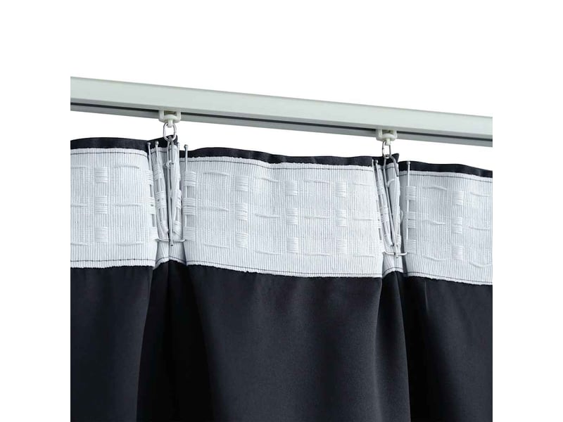  Lot de 2 rideaux occultants, rideaux black-out avec crochets anthracite 140x245 cm cf44865  - Conforama C