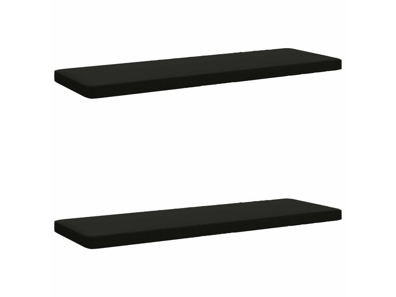 Lot de 2 coussins de banc, coussins d'assise vught 100 % polyester noir cf58047 - Conforama A
