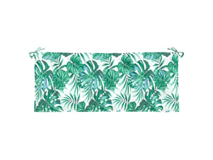 Coussin de banc de jardin, coussin d'assise motif de feuilles 120x50x7 cm cf52752