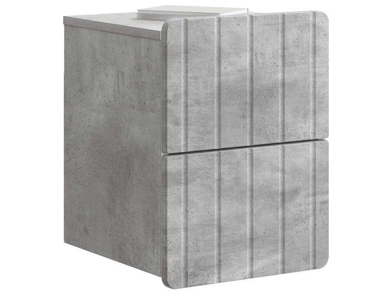 Table de chevet - cabinet de chevet - table de nuit mural gris béton 33 x 34,5 x 43 cm - Conforama B