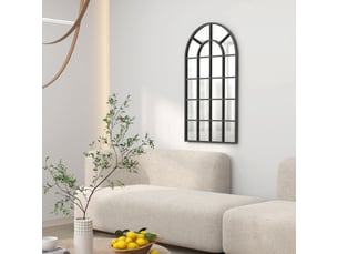 Miroir arrondi(e) à fixer coloris noir <strong>DESMIU</strong> <strong></strong> - 110 cm x 62 cm