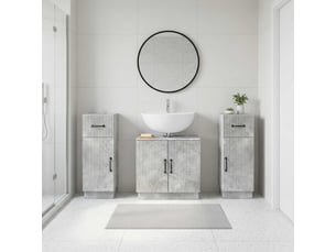 Ensemble de meuble de salle de bain 3 pièces hoorn gris béton cf63483