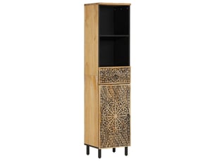 Armoire de salle de bain, meuble de rangement 38x33x160 cm bois massif de manguier shl7524