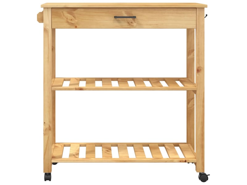  Desserte de cuisine, chariot de rangement monza 84x40x88,5 cm bois massif de pin shl70523  - Conforama E