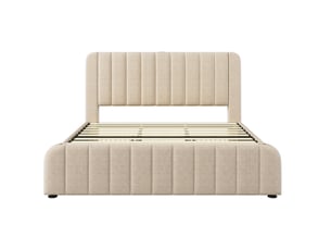 Lit avec rangement 180x200 cm VIVRYN coloris beige