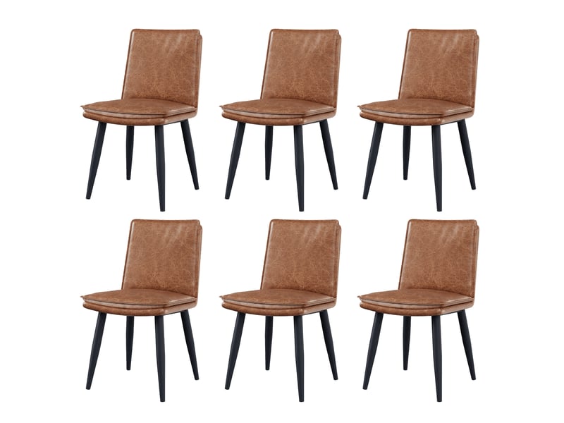  Lot de 6 chaises en pu coloris marron chaise marron - Conforama A
