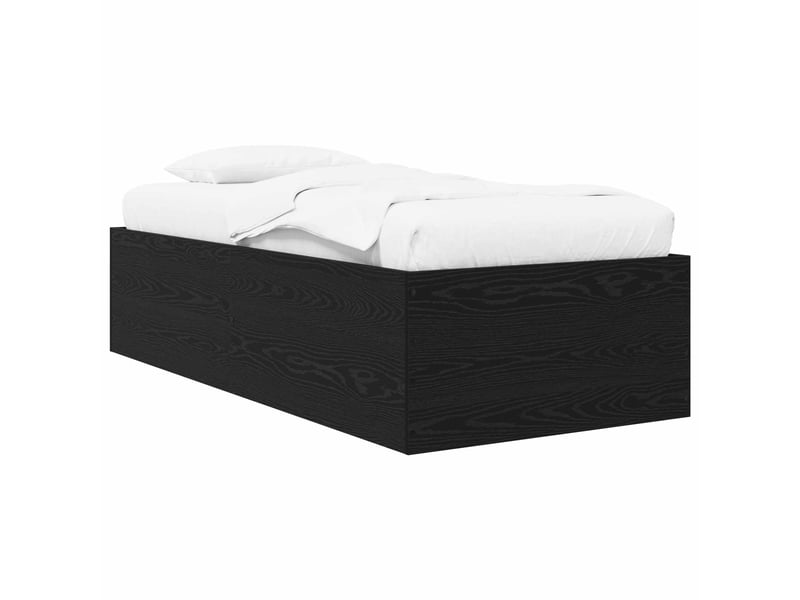  Lit simple- lit adulte -  cadre de lit au sol chêne noir 80 x 200 cm bois d'ingénierie  - Conforama A