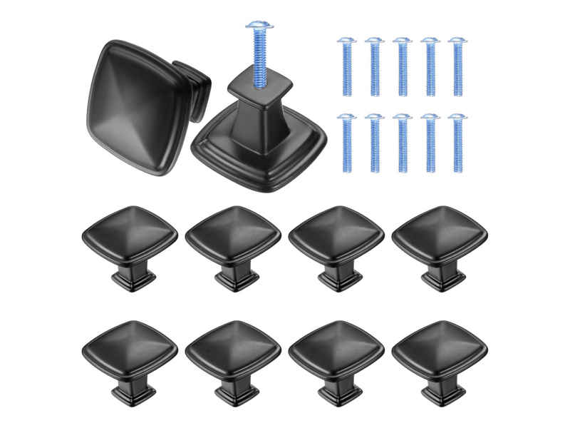  Pièces de poignée noire pour meubles de cuisine, portes de tiroirs et armoires  - Conforama A