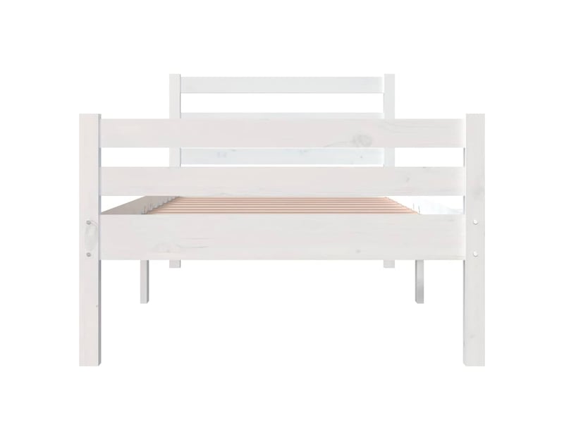  Lit simple- lit adulte -  cadre de lit sans matelas blanc bois massif 100x200 cm  - Conforama D