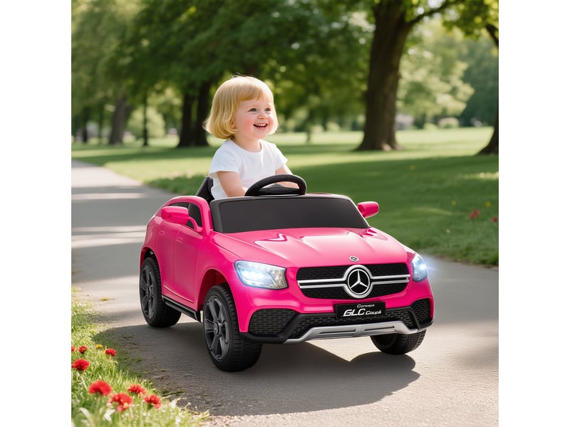  Voiture électrique pour enfants, 12 v, avec télécommande, lumières led, musique, 3 vitesses, 3-6 ans, rose  - Conforama C