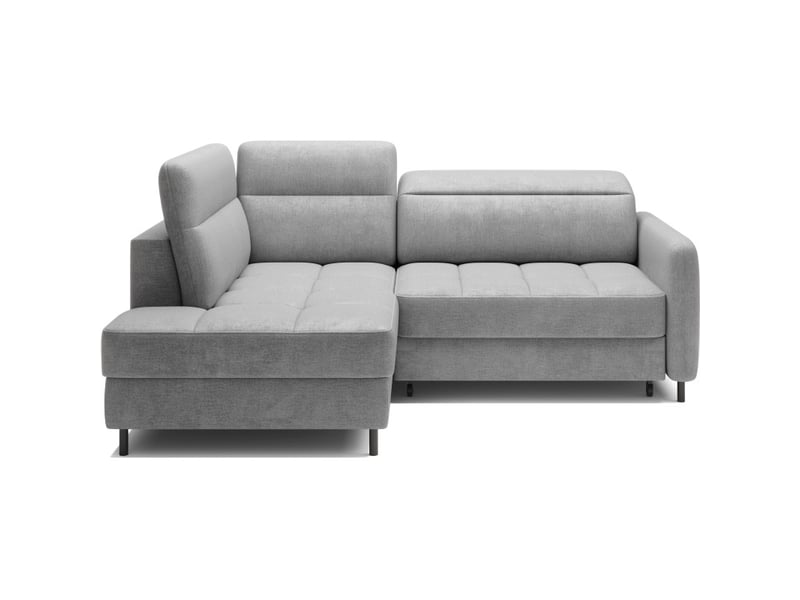 Canapé d'angle gauche convertible barnea 208 cm gris clair avec rangement - Conforama A