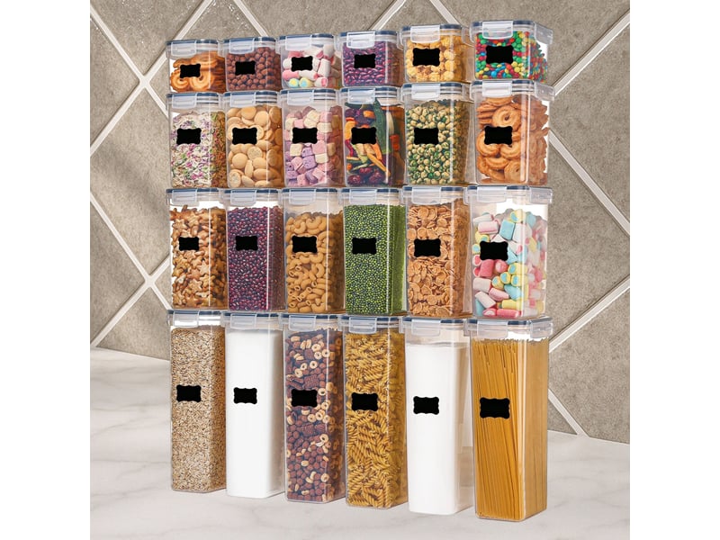 Lot de 24 boîtes de conservation alimentaires hermétiques en pp avec couvercles transparents pour cuisine chicfurn - Conforama B
