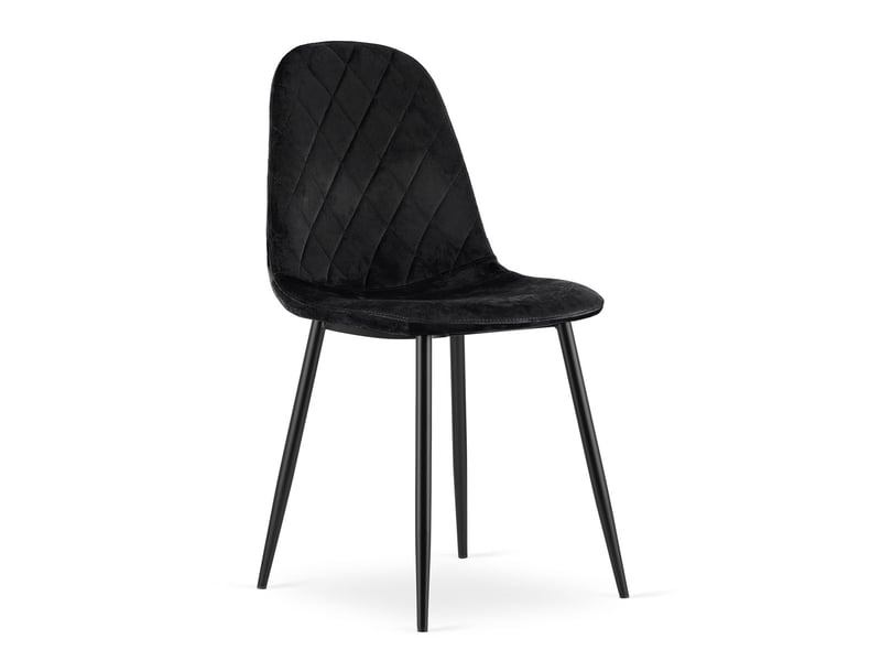  Lot de 3 chaises asti en velours noir et métal  - Conforama B