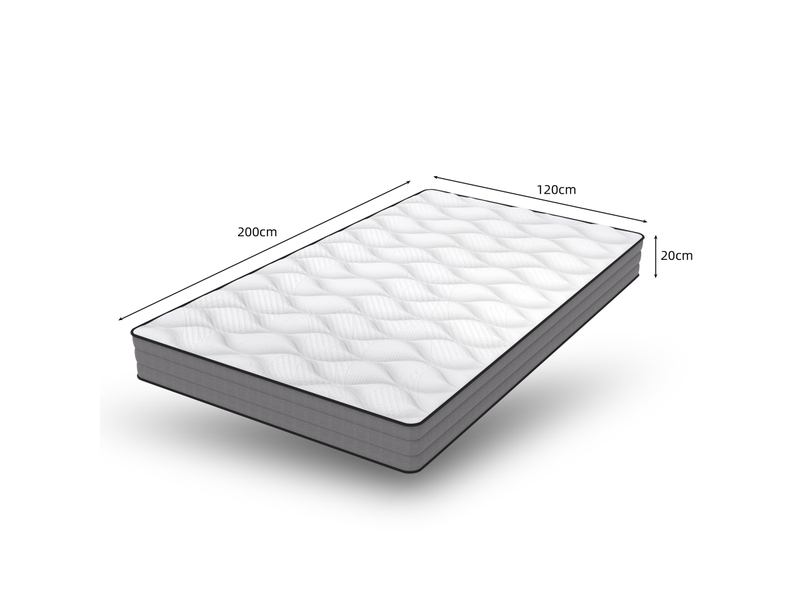  Matelas ressorts ensachés, 120x200x20 cm, 7 zones h3, blanc et gris  - Conforama B