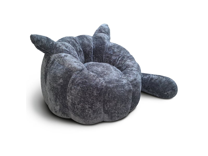  Fauteuil pouf modenvie renard des neiges gris, tissu scintillant, oreilles et queue, 101 x 100 x 69 cm  - Conforama A