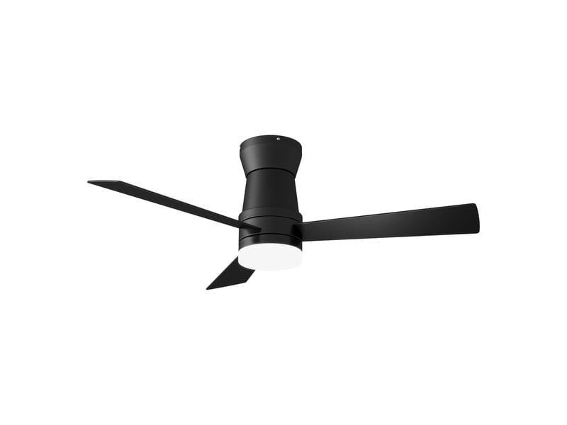  Ventilateur de plafond avec led - 52 pouces - 3 pales en contreplaqué, silencieux  - style moderne - noir  - Conforama A