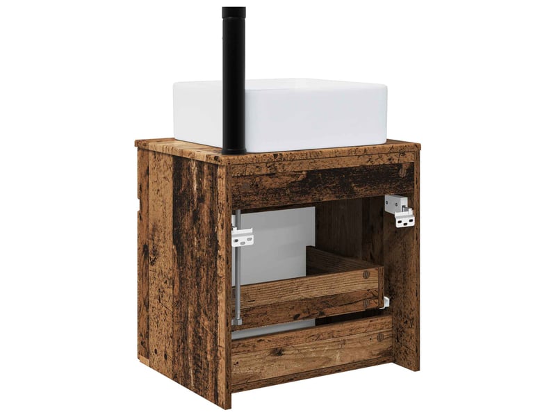  Meuble de lavabo mural, rangement salle de bain bois ancien 49x41x63 cm shl3401  - Conforama D