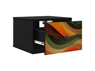 Table de chevet - cabinet de chevet - table de nuit mural bonn chêne noir 36 x 33 x 25 cm