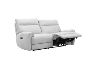 Canapé relax motorisé 3 pl en tissu microfibre gris clair – connor