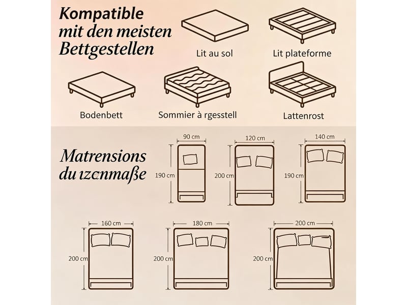  Matelas 2 personnes 140 x 190 cm, mousse à mémoire de forme, épaisseur 25 cm  - Conforama C