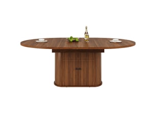 Table de salle à manger extensible 118-158x118x76,5 cm pour 4 à 6 personnes avec rangement, gain de place, table de cuisine - marron foncé
