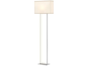 Lampadaire moderne, 3 modes d'éclairage, interrupteur au pied, luminosité réglable, aspect lin, blanc