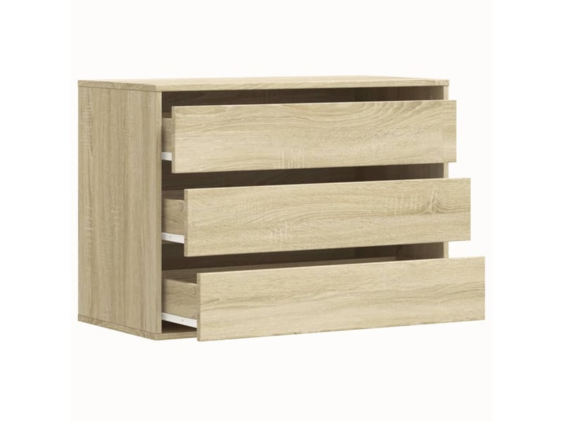  Commode chambre adulte, commode d'angle chêne sonoma 80x41x58 cm bois d'ingénierie  - Conforama E