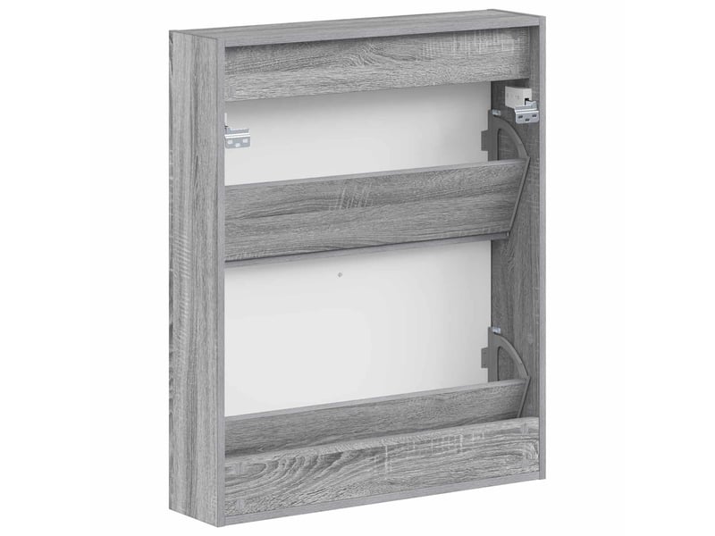  Meuble à chaussures mural, armoire à chaussures arnhem 71x17x86 cm sonoma gris  - Conforama E