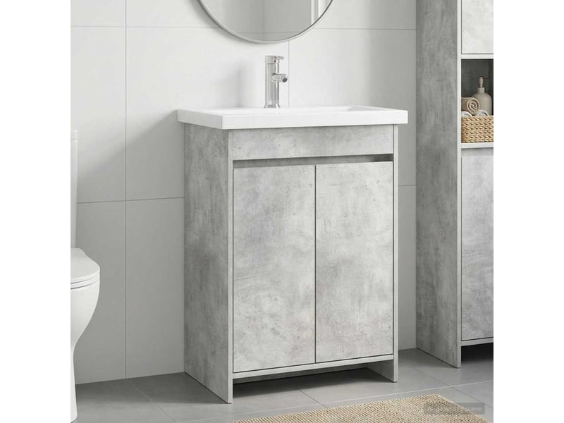 Ensemble de mobilier de salle de bain gris béton shl3232 - Conforama B