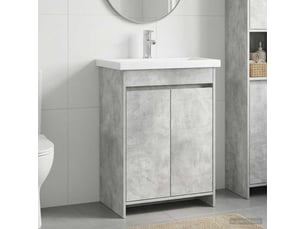 Ensemble de mobilier de salle de bain gris béton shl3232