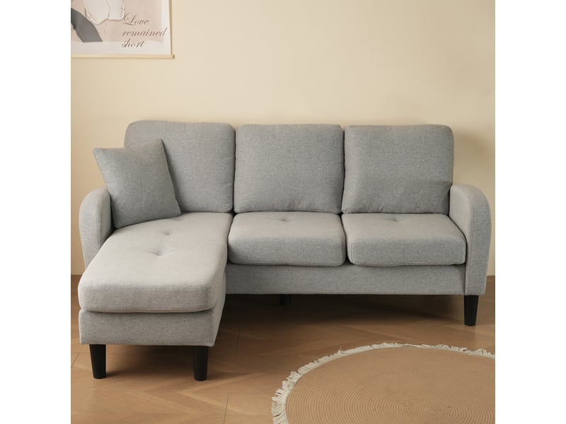 Canapé d'angle avec méridienne réversible 3 places 166 x 118 x 77 cm modulable compact - Conforama R