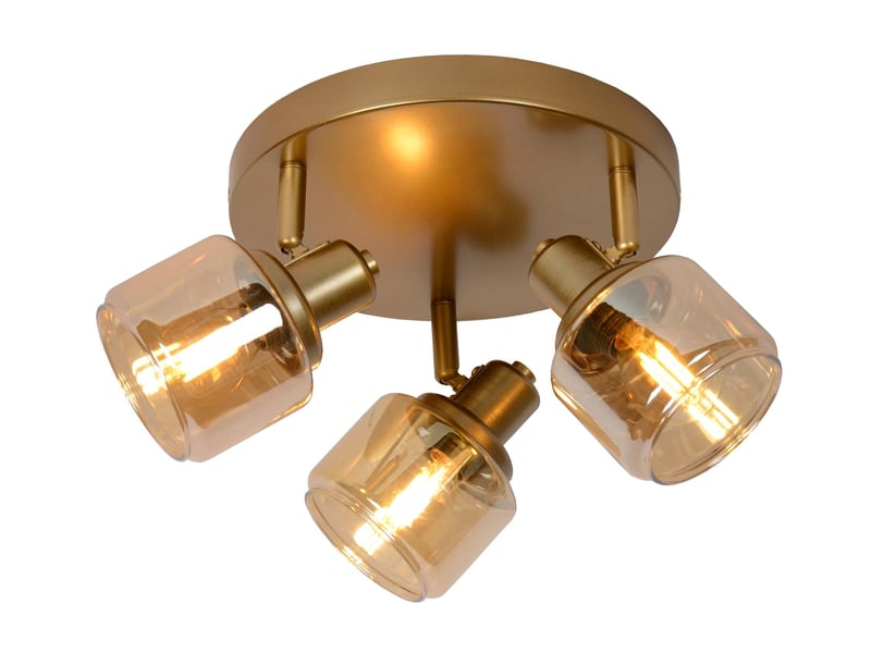Spot plafond 3xe14 or mat laiton - lucide - bjorn  - Conforama A