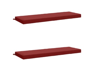 Lot de 2 coussins de banc, coussins d'assise soest 100 % polyester bordeaux cf57165
