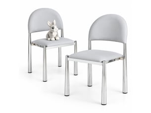 Lot de 2 chaises de salle à manger,45x48x80 cm,polyuréthane,gris clair